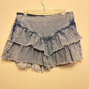 Y2K tgla Denim Ruffle Women Shorts size M
